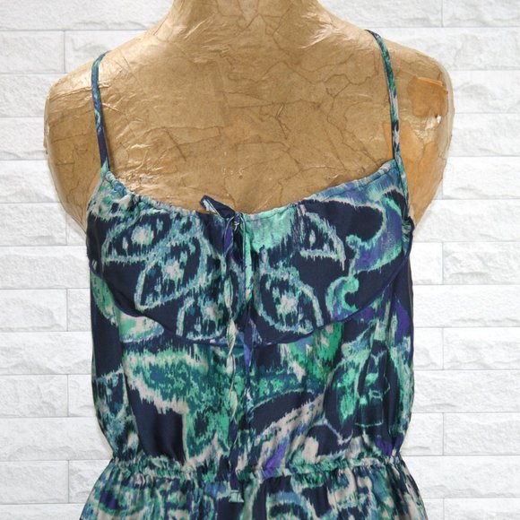 XHILARATION Dress Paisley Tie Dye Peacock Boho Floral Colorful Racerback Lace XS - Picture 2 of 14